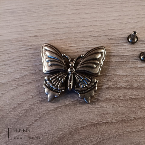 Butterfly rivet stud large silver