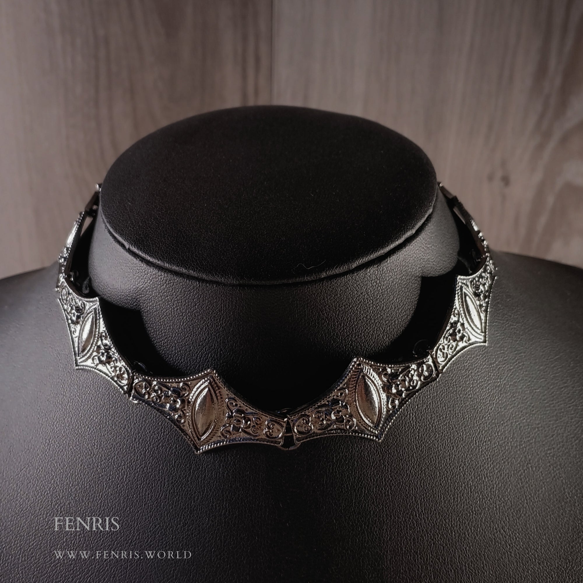 Gothic Victorian choker necklace gunmetal black