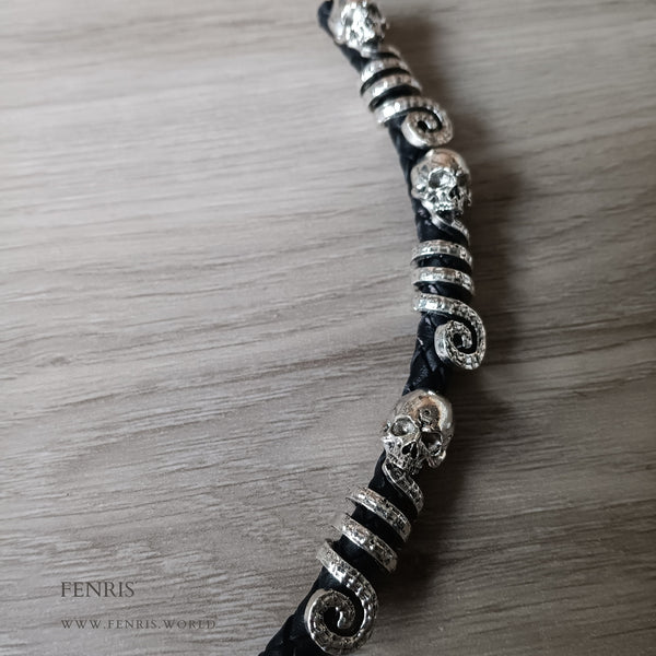 beard braid beads silver skulls