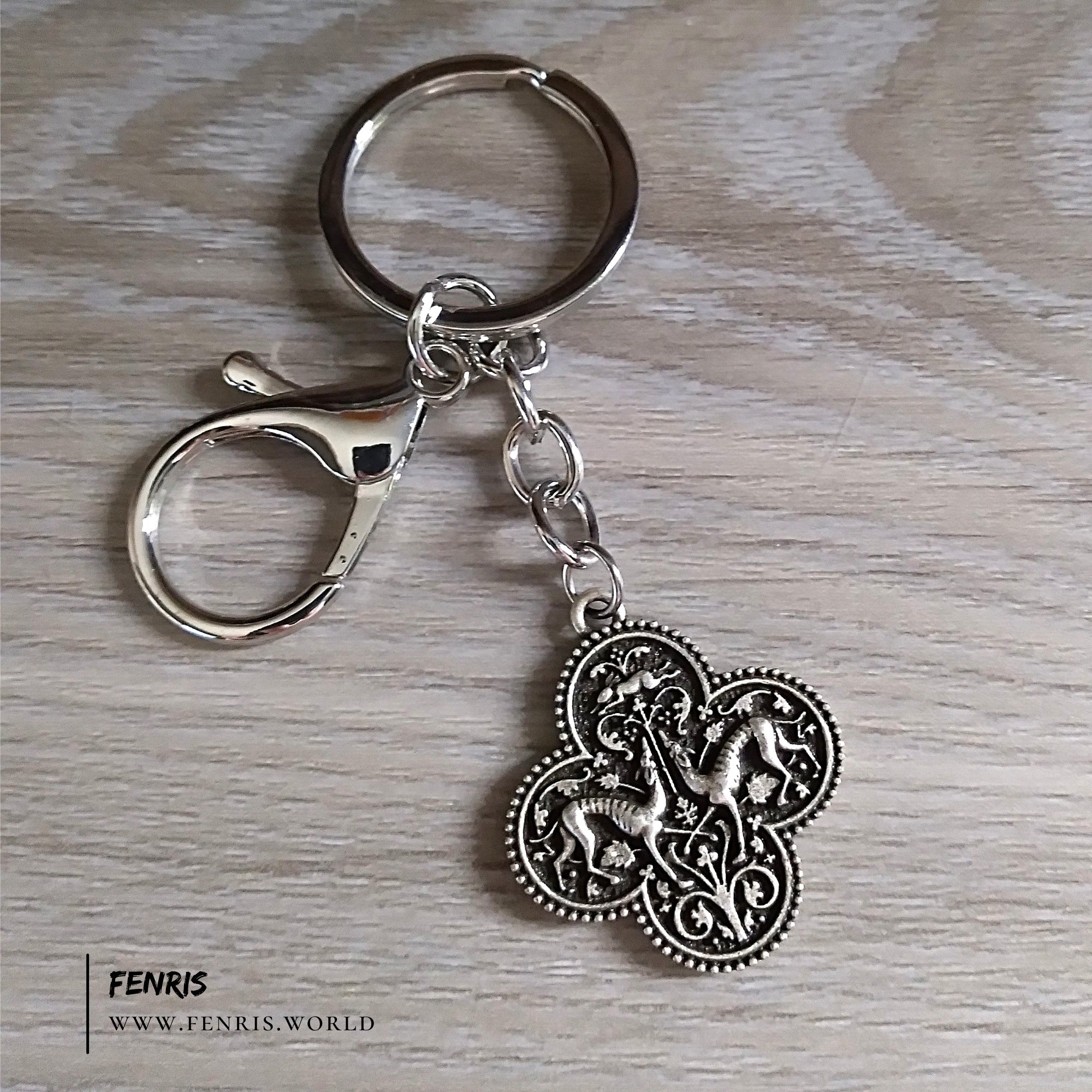 silver greyhound keychain medieval